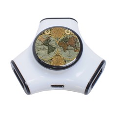 Vintage World Map 3-port Usb Hub by Sudheng