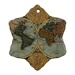 Vintage World Map Ornament (snowflake) by Sudheng