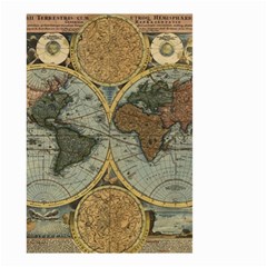 Vintage World Map Small Garden Flag (two Sides)