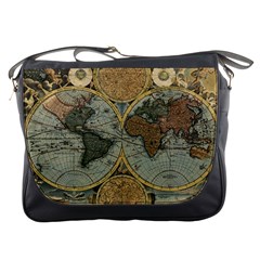 Vintage World Map Messenger Bag by Sudheng