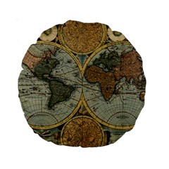 Vintage World Map Standard 15  Premium Round Cushions