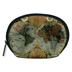 Vintage World Map Accessory Pouch (medium) by Sudheng