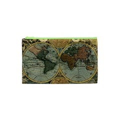 Vintage World Map Cosmetic Bag (xs) by Sudheng