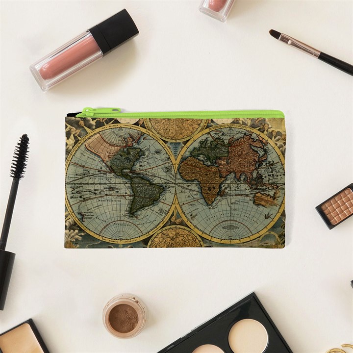 Vintage World Map Cosmetic Bag (XS)