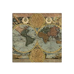 Vintage World Map Satin Bandana Scarf 22  X 22 