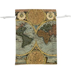 Vintage World Map Lightweight Drawstring Pouch (xl) by Sudheng