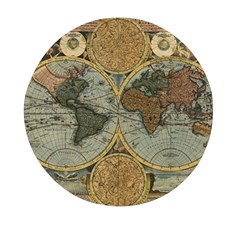 Vintage World Map Mini Round Pill Box (pack Of 5) by Sudheng