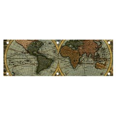 Vintage World Map Banner And Sign 6  X 2  by Sudheng