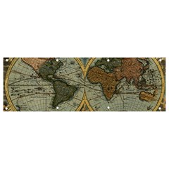 Vintage World Map Banner And Sign 9  X 3 