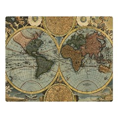 Vintage World Map Premium Plush Fleece Blanket (large) by Sudheng