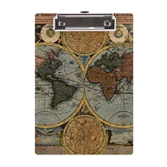 Vintage World Map A5 Acrylic Clipboard by Sudheng