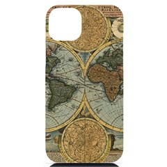 Vintage World Map Iphone 14 Plus Black Uv Print Case by Sudheng