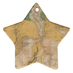 Vintage World Map Physical Geography Ornament (star)