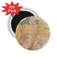 Vintage World Map Physical Geography 2 25  Magnets (100 Pack)  by Sudheng