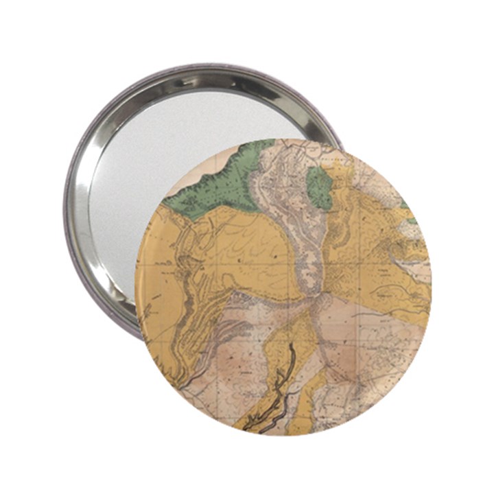 Vintage World Map Physical Geography 2.25  Handbag Mirrors