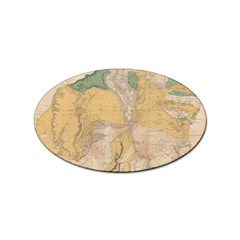 Vintage World Map Physical Geography Sticker Oval (10 Pack)