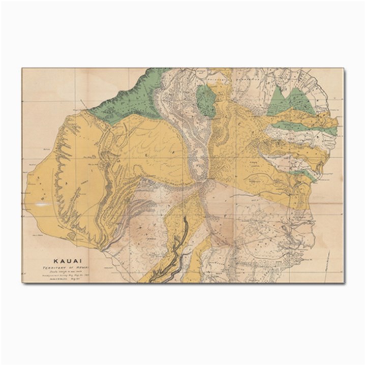 Vintage World Map Physical Geography Postcard 4 x 6  (Pkg of 10)