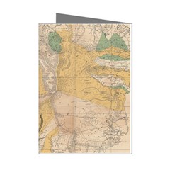 Vintage World Map Physical Geography Mini Greeting Cards (pkg Of 8)