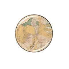 Vintage World Map Physical Geography Hat Clip Ball Marker