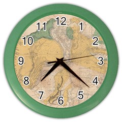 Vintage World Map Physical Geography Color Wall Clock