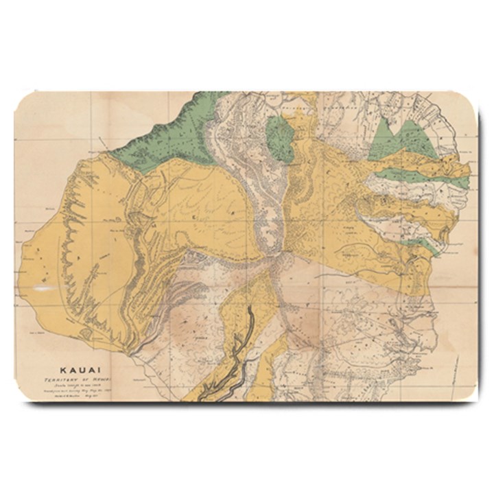 Vintage World Map Physical Geography Large Doormat