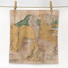 Vintage World Map Physical Geography Face Towel