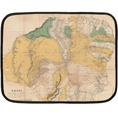 Vintage World Map Physical Geography Fleece Blanket (mini) by Sudheng