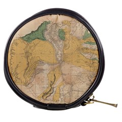 Vintage World Map Physical Geography Mini Makeup Bag by Sudheng