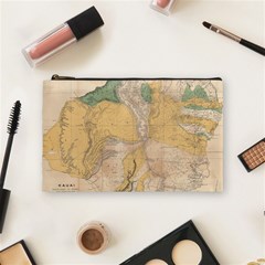 Vintage World Map Physical Geography Cosmetic Bag (medium) by Sudheng