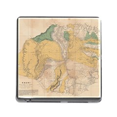 Vintage World Map Physical Geography Memory Card Reader (square 5 Slot) by Sudheng