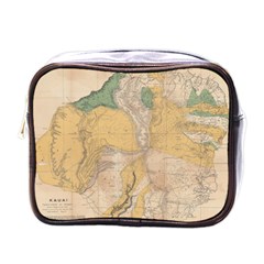 Vintage World Map Physical Geography Mini Toiletries Bag (one Side) by Sudheng