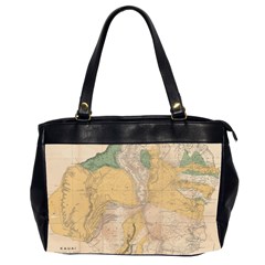 Vintage World Map Physical Geography Oversize Office Handbag (2 Sides) by Sudheng