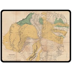 Vintage World Map Physical Geography Fleece Blanket (large) by Sudheng