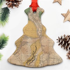 Vintage World Map Physical Geography Ornament (christmas Tree) 