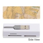 Vintage World Map Physical Geography Memory Card Reader (Stick) Front