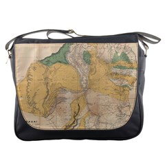 Vintage World Map Physical Geography Messenger Bag by Sudheng