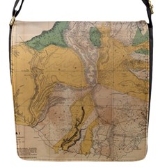 Vintage World Map Physical Geography Flap Closure Messenger Bag (s) by Sudheng