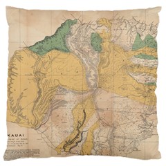 Vintage World Map Physical Geography Standard Premium Plush Fleece Cushion Case (one Side) by Sudheng