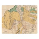 Vintage World Map Physical Geography Two Sides Premium Plush Fleece Blanket (Large) Blanket Back