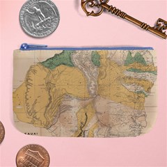 Vintage World Map Physical Geography Large Coin Purse by Sudheng