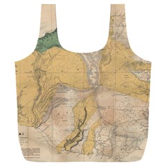 Vintage World Map Physical Geography Full Print Recycle Bag (xxxl) by Sudheng