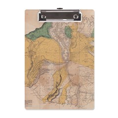 Vintage World Map Physical Geography A5 Acrylic Clipboard by Sudheng