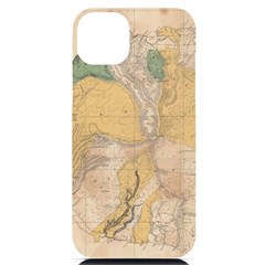 Vintage World Map Physical Geography Iphone 14 Plus Black Uv Print Case by Sudheng