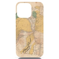 Vintage World Map Physical Geography Iphone 14 Pro Max Black Uv Print Case by Sudheng