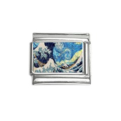 The Great Wave Of Kanagawa Painting Starry Night Van Gogh Italian Charm (9mm) by Sudheng