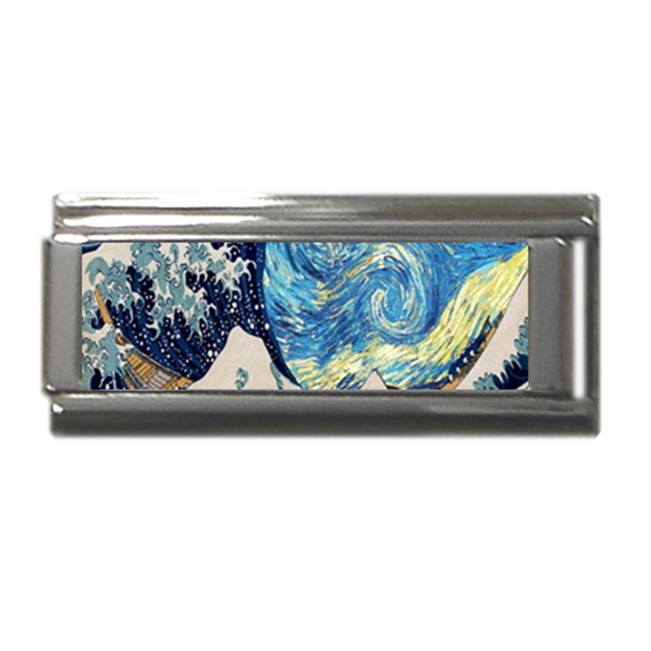 The Great Wave Of Kanagawa Painting Starry Night Van Gogh Superlink Italian Charm (9mm)