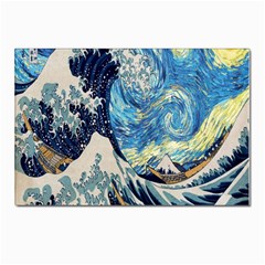 The Great Wave Of Kanagawa Painting Starry Night Van Gogh Postcards 5  X 7  (pkg Of 10) by Sudheng