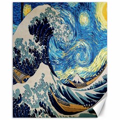 The Great Wave Of Kanagawa Painting Starry Night Van Gogh Canvas 16  X 20  by Sudheng