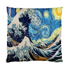 The Great Wave Of Kanagawa Painting Starry Night Van Gogh Standard Cushion Case (one Side)