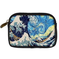 The Great Wave Of Kanagawa Painting Starry Night Van Gogh Digital Camera Leather Case by Sudheng